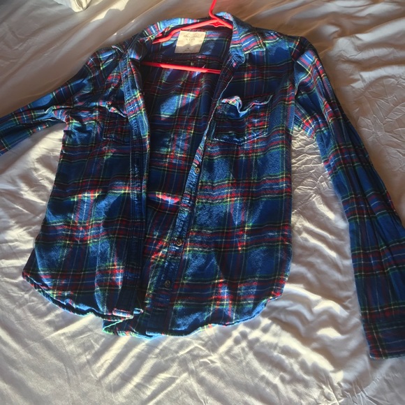 Blue Abercrombie & Fitch flannel M (W) - Picture 2 of 5